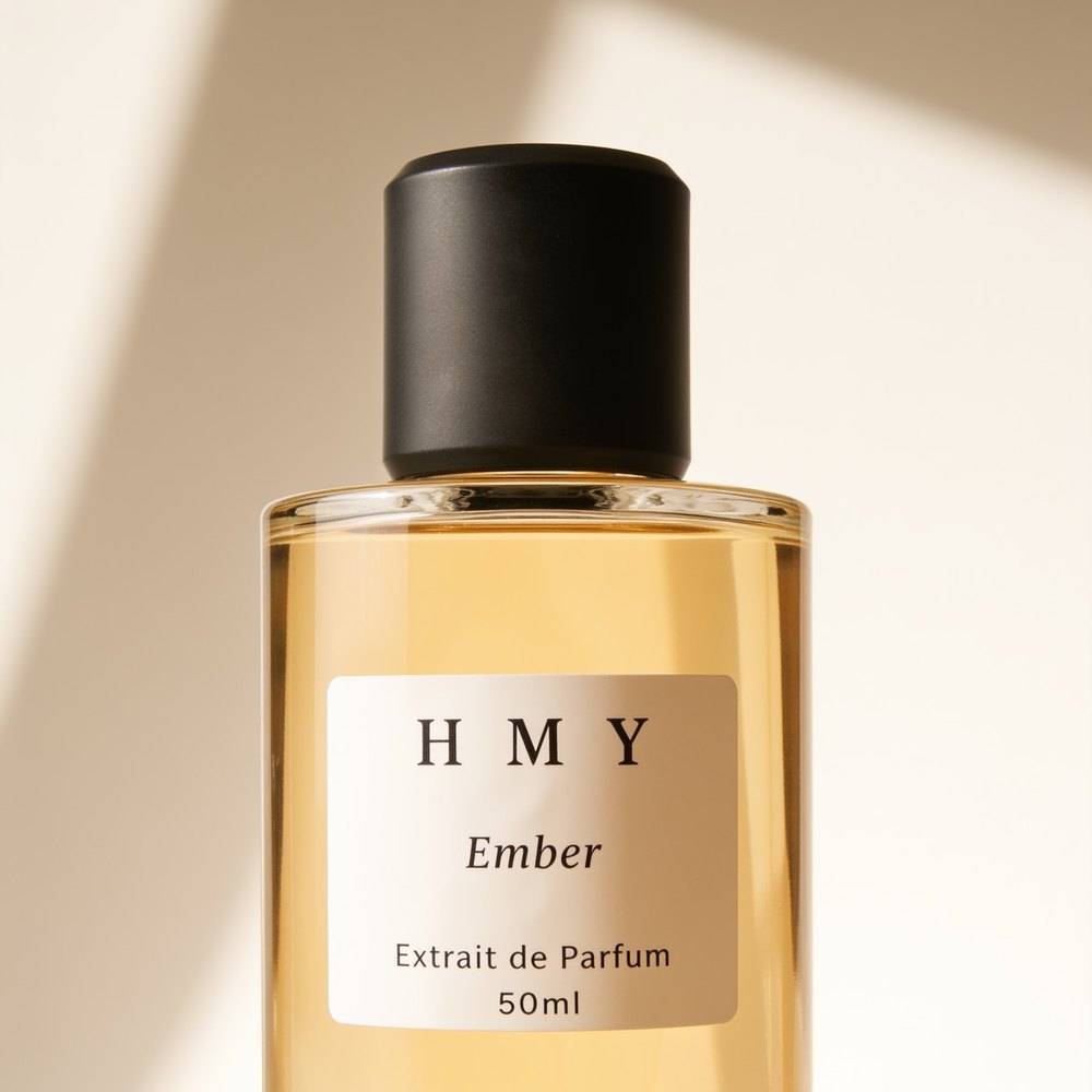 HMY Ember 50 ml bottle, photographed